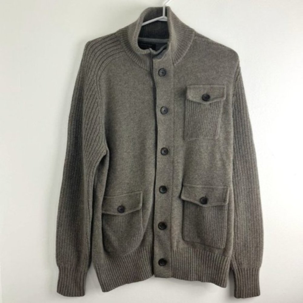 Banana Republic Merino Italian Wool Brown Cardigan Sweater